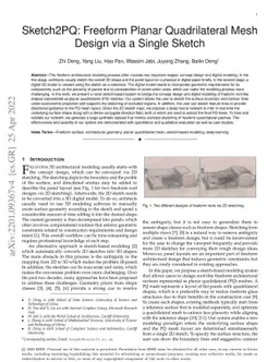 Sketch2PQ: Freeform Planar Quadrilateral Mesh Design via a Single Sketch