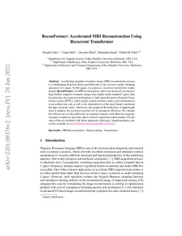 ReconFormer: Accelerated MRI Reconstruction Using Recurrent Transformer