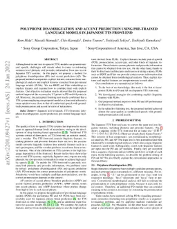 Polyphone disambiguation and accent prediction using pre-trained
  language models in Japanese TTS front-end