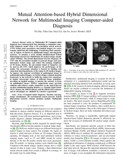 Mutual Attention-based Hybrid Dimensional Network for Multimodal Imaging
  Computer-aided Diagnosis