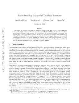 Active Learning Polynomial Threshold Functions