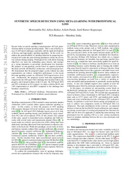 Synthetic speech detection using meta-learning with prototypical loss