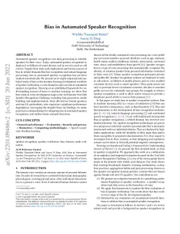 Bias in Automated Speaker Recognition