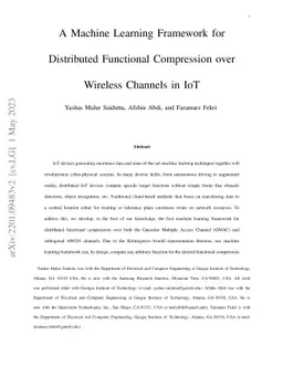 A Machine Learning Framework for Distributed Functional Compression over
  Wireless Channels in IoT