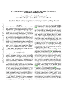 Accelerated Intravascular Ultrasound Imaging using Deep Reinforcement
  Learning