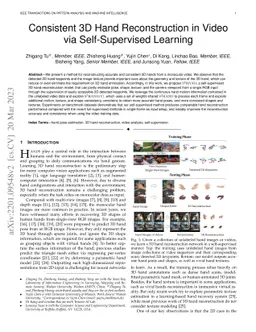 Consistent 3D Hand Reconstruction in Video via self-supervised Learning