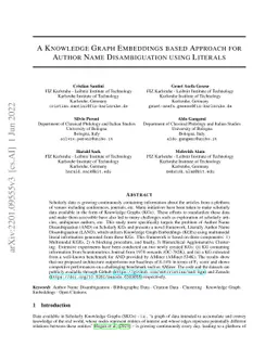 A Knowledge Graph Embeddings based Approach for Author Name
  Disambiguation using Literals