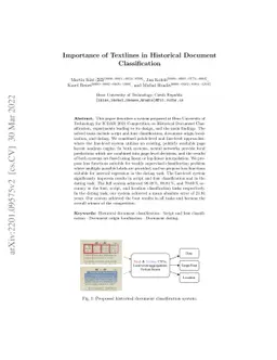 Importance of Textlines in Historical Document Classification
