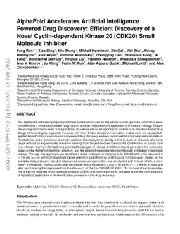 AlphaFold Accelerates Artificial Intelligence Powered Drug Discovery:
  Efficient Discovery of a Novel Cyclin-dependent Kinase 20 (CDK20) Small
  Molecule Inhibitor
