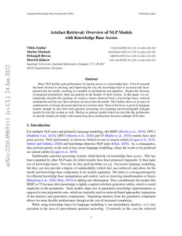 Artefact Retrieval: Overview of NLP Models with Knowledge Base Access