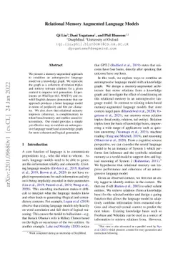 Relational Memory Augmented Language Models