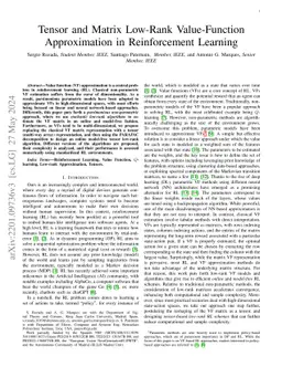 Tensor and Matrix Low-Rank Value-Function Approximation in Reinforcement
  Learning