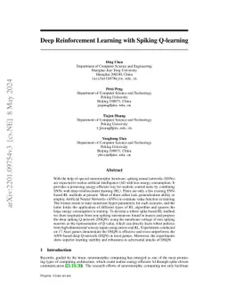 Deep Reinforcement Learning with Spiking Q-learning