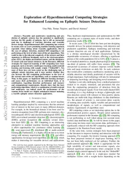 Exploration of Hyperdimensional Computing Strategies for Enhanced
  Learning on Epileptic Seizure Detection