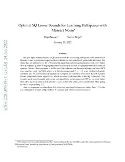 Optimal SQ Lower Bounds for Learning Halfspaces with Massart Noise