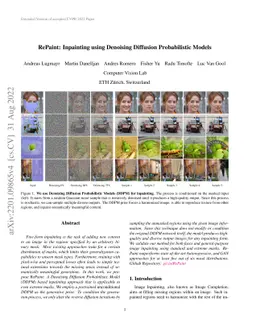 RePaint: Inpainting using Denoising Diffusion Probabilistic Models