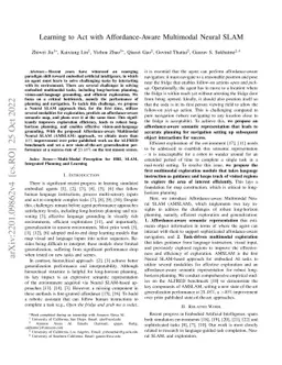 Learning to Act with Affordance-Aware Multimodal Neural SLAM