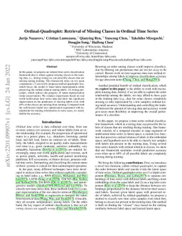 Ordinal-Quadruplet: Retrieval of Missing Classes in Ordinal Time Series