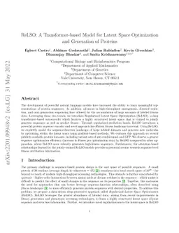 ReLSO: A Transformer-based Model for Latent Space Optimization and
  Generation of Proteins