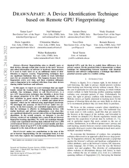 DRAWNAPART: A Device Identification Technique based on Remote GPU
  Fingerprinting