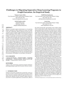 Challenges in Migrating Imperative Deep Learning Programs to Graph
  Execution: An Empirical Study