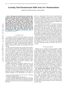 Learning Task-Parameterized Skills from Few Demonstrations