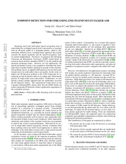 Endpoint Detection for Streaming End-to-End Multi-talker ASR