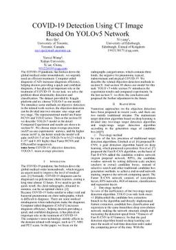 COVID-19 Detection Using CT Image Based On YOLOv5 Network