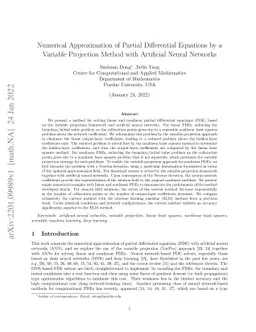 Numerical Approximation of Partial Differential Equations by a Variable
  Projection Method with Artificial Neural Networks