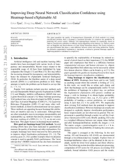 Improving Deep Neural Network Classification Confidence using
  Heatmap-based eXplainable AI