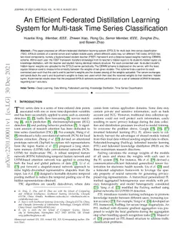 An Efficient Federated Distillation Learning System for Multi-task Time
  Series Classification