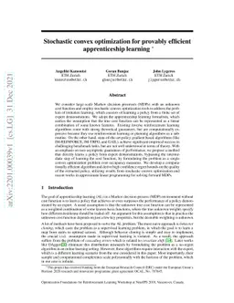 Stochastic convex optimization for provably efficient apprenticeship
  learning