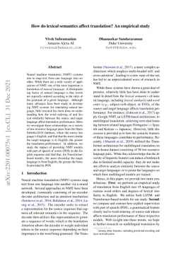 How do lexical semantics affect translation? An empirical study