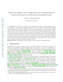 Kernel Two-Sample Tests in High Dimension: Interplay Between Moment
  Discrepancy and Dimension-and-Sample Orders