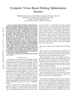 Computer Vision Based Parking Optimization System