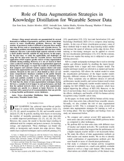 Role of Data Augmentation Strategies in Knowledge Distillation for
  Wearable Sensor Data