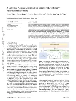 A Surrogate-Assisted Controller for Expensive Evolutionary Reinforcement
  Learning