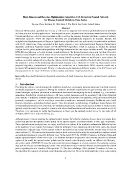 High-dimensional Bayesian Optimization Algorithm with Recurrent Neural
  Network for Disease Control Models in Time Series