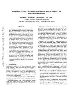 Rethinking Feature Uncertainty in Stochastic Neural Networks for
  Adversarial Robustness