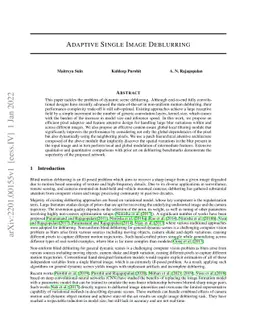 Adaptive Single Image Deblurring