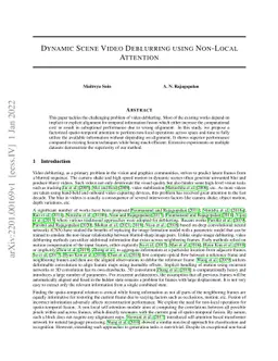 Dynamic Scene Video Deblurring using Non-Local Attention