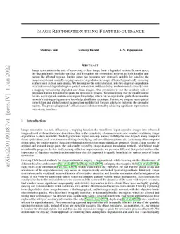 Image Restoration using Feature-guidance