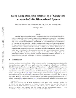 Deep Nonparametric Estimation of Operators between Infinite Dimensional
  Spaces