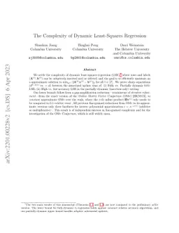 The Complexity of Dynamic Least-Squares Regression