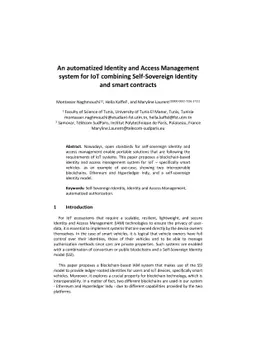 An automatized Identity and Access Management system for IoT combining
  Self-Sovereign Identity and smart contracts