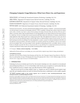 Changing Computer-Usage Behaviours: What Users Want, Use, and Experience