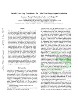 Detail-Preserving Transformer for Light Field Image Super-Resolution