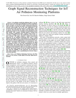 Graph Signal Reconstruction Techniques for IoT Air Pollution Monitoring
  Platforms