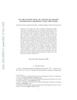 On the convex hull of convex quadratic optimization problems with
  indicators