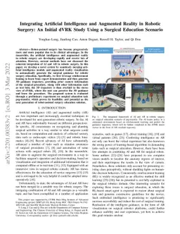 Integrating Artificial Intelligence and Augmented Reality in Robotic
  Surgery: An Initial dVRK Study Using a Surgical Education Scenario